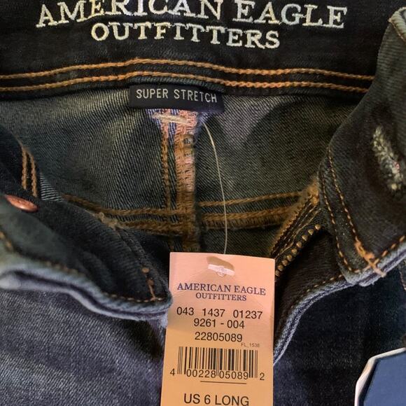 American Eagle Outfitters X4 Kick Boot Super Stretch Denim Midrise-Size 6 Tall - Picture 6 of 11